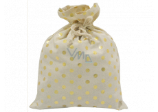 Cloth bag with gold wheels 27 x 36 cm