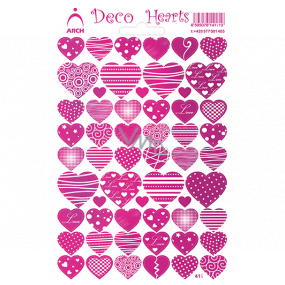 Arch Holographic decorative stickers hearts pink 18 x 12 cm 412