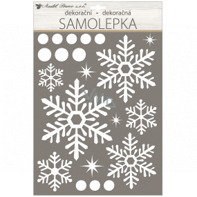 Sticker Snowflakes white with glitter 28 x 41 cm