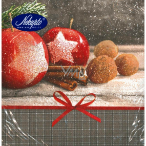 Nekupto Paper napkins 3 ply 33 x 33 cm 20 pieces Brown with apples, cinnamon and nuts
