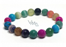 Agate multicoloured facet chakra bracelet elastic natural stone, ball 10 mm / 16 - 17 cm