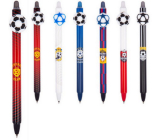 Colorino Rubber pen Football red, blue refill 0,5 mm