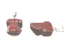 Jasper red Frog for luck pendant natural stone approx. 20 x 15 mm, full care stone