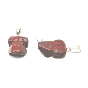 Jasper red Frog for luck pendant natural stone approx. 20 x 15 mm, full care stone