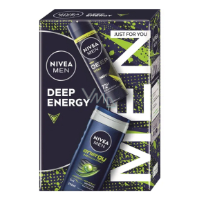 Nivea Men Deep Sport shower gel 250 ml + Nivea Men Energy antiperspirant spray 150 ml, cosmetic set for men