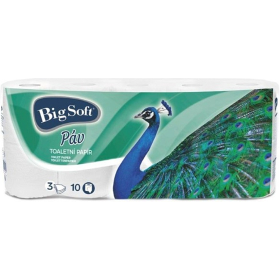 Big Soft Peacock Toilet Paper 3-ply, 10 pcs