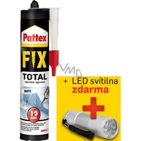 Pattex Total Fix PL70 White waterproof polymer-based adhesive for gluing, sealing and fixing 392 g + LED flashlight