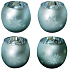 Round glass candlestick with flakes 7 cm 1 piece