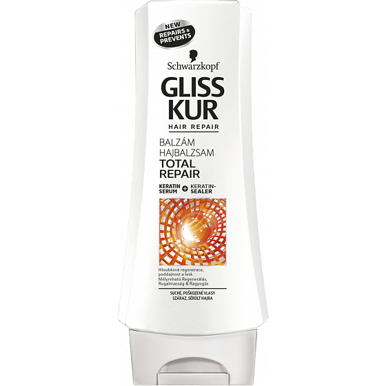 Gliss Kur Total Repair Regenerating Balm for Dry, Damaged Hair 200 ml