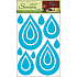 Drop wall stickers 3D-Eva blue glitter 41 x 29 x 0.4 cm