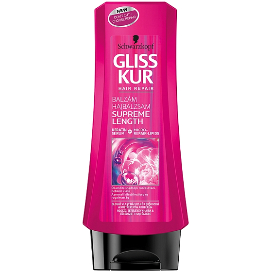 Gliss Kur Supreme Length Conditioner for Long Hair Prone to Damage and Split Ends 200 ml