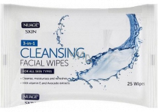 Nuagé Skin Cleansing Facial Wipes 3 in 1 wet make-up wipes 25 pieces