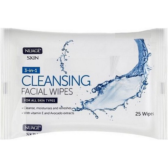 Nuagé Skin Cleansing Facial Wipes 3 in 1 wet make-up wipes 25 pieces