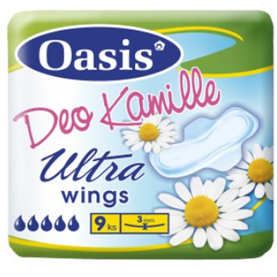 Oasis Ultra Wings Deo Chamomile ultra-thin scented sanitary pads with wings 9 pieces