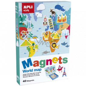 Apli Educational game with magnets - World map 40 magnets age 3+