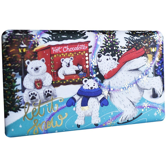English Soap Polar Bear - Lilac, Ylang Ylang & Rose Christmas natural perfumed toilet soap with shea butter 190 g