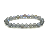 Opalite labradorite matte bracelet elastic, synthetic stone bead 8 mm / 16-17 cm, wishing and hope stone