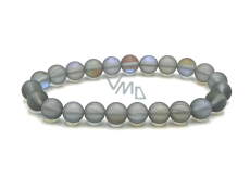 Opalite labradorite matte bracelet elastic, synthetic stone bead 8 mm / 16-17 cm, wishing and hope stone