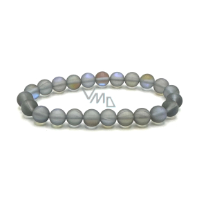 Opalite labradorite matte bracelet elastic, synthetic stone bead 8 mm / 16-17 cm, wishing and hope stone