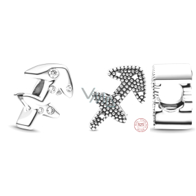 Charm Sterling silver 925 Zodiac sign Sparkling Sagittarius, bead for bracelet