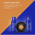 Baylis & Harding Auto Citrus, Lime and Mint Shower Gel 30 ml + Body and Hair Wash 30 ml + Bar Soap 50 g, Men's Grooming Set