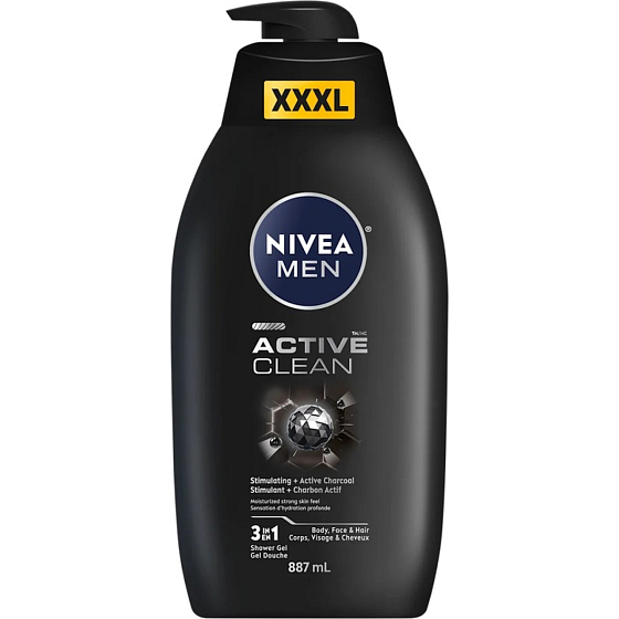 NIVEA MEN Active Clean 3 in 1, 887 ml