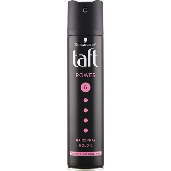 Taft Power Cashmere, hairspray mega strong hold, hold strength 5, 250 ml