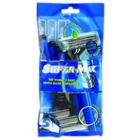 Super-Max Long Handle disposable razor 3 blades for men 5 pieces