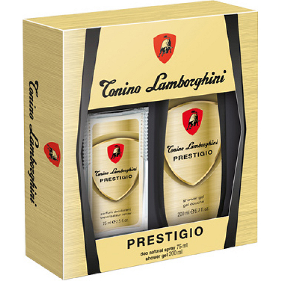 Tonino Lamborghini Prestigio perfumed deodorant glass for men 75 ml + shower gel 200 ml, cosmetic set