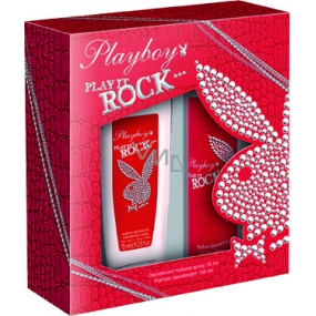 Playboy Play It Rock perfumed deodorant glass for women 75 ml + deodorant spray 150 ml, cosmetic set