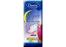 Oasis Super Plus Night Wings intimní vložky s křidélky 10 kusů