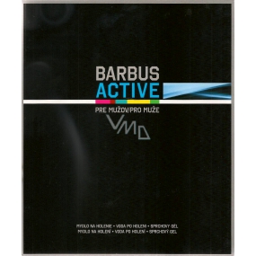 Barbus Active Man shaving soap 150 g + aftershave 100 ml + 2in1 250 ml shower and hair gel, cosmetic set