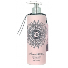 Vivian Gray Aroma Selection Lotus & Rose luxurious creamy body lotion with dispenser 500 ml