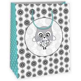 Ditipo Gift paper bag for painting 22 x 10 x 29 cm white, owl Kreativ 40