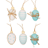 Plastic-beaded eggs for hanging 4 cm, 6 pieces in a bag