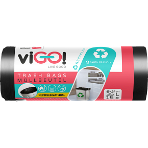 viGO trash bags, 22 µ, 48 × 58 cm, 35 l, 15 pcs