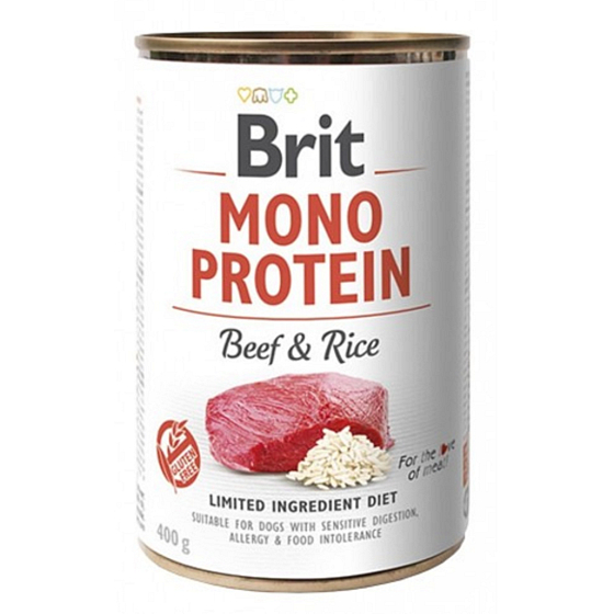 Brit Mono Protein Beef with rice complete dog food 400 g