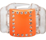 Linziclip Midi Hair Clip Orange with crystals 3.5 cm suitable for medium and thick hair 1 piece