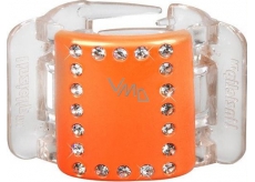 Linziclip Midi Hair Clip Orange with crystals 3.5 cm suitable for medium and thick hair 1 piece