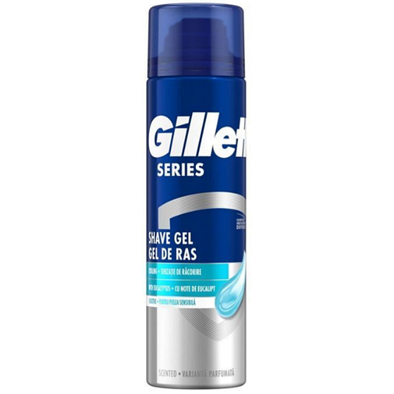 Gillette Series 3x Sensitive Cool shaving gel for men 200 ml