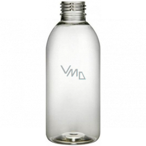 Transparent bottle, plastic, with cap, diameter 28 mm, 200 ml