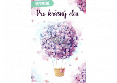 Nekupto General greeting card Purple flowers 115 x 170 mm 3566 F