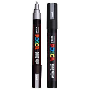 Posca Universal acrylic marker 1,8 - 2,5 mm Silver PC-5M
