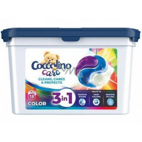 Coccolino Care Cleans, Cares & Protects 3in1 Laundry Capsules for Colored Clothes 18 doses 486 g