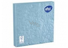 Aha Paper napkins 3 ply 33 x 33 cm 15 pieces Embossed light blue