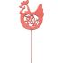 Red wooden chicken 8 cm + wire, 1 piece