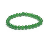 Jade Taiwan bracelet elastic natural stone, ball 6 mm / 16-17 cm, stone of peace