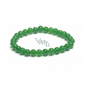 Jade Taiwan bracelet elastic natural stone, ball 6 mm / 16-17 cm, stone of peace