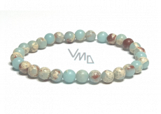 Jasper / Shushan stone bracelet elastic natural stone, ball 6 mm / 16 - 17 cm