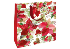 Nekupto Gift paper bag luxury 33 x 33 cm Christmas red star